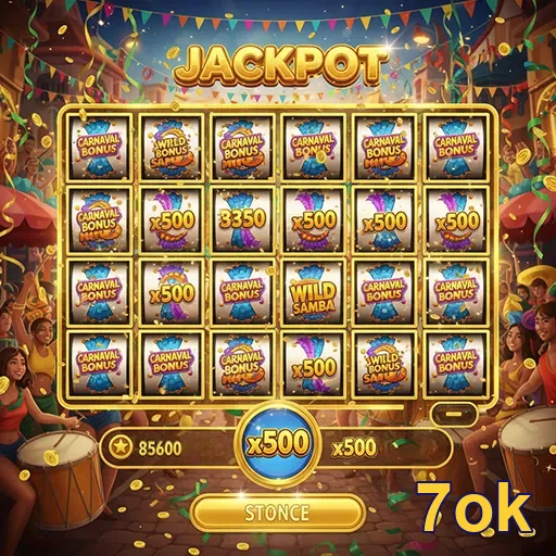 Imagem do jackpot Carnaval com bônus no site 7ok, celebrando grandes prêmios e diversão.