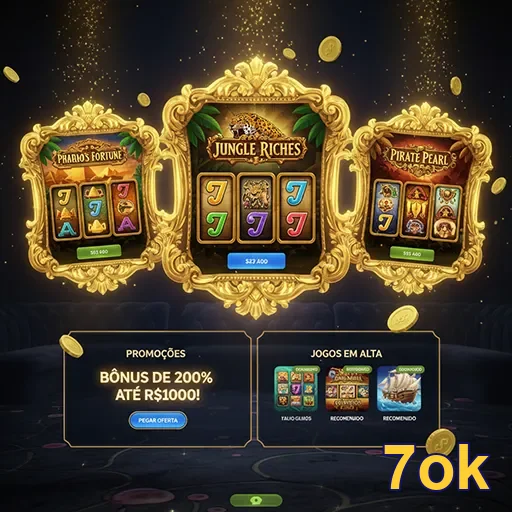 Imagem do jogo Jungle Riches no cassino 7ok, mostrando uma selva vibrante e gráficos atraentes.